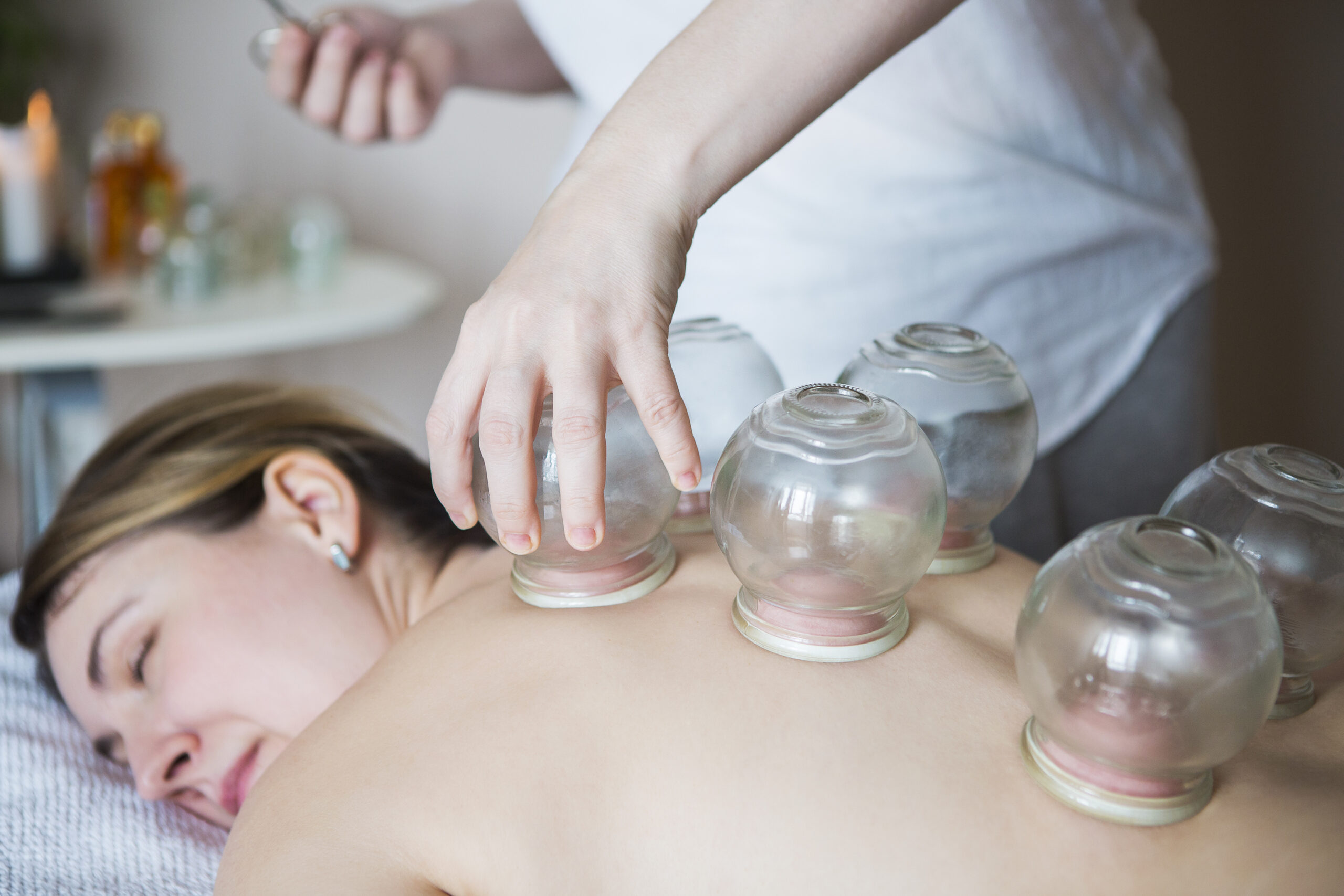 Young woman getting treatment at medical clinic