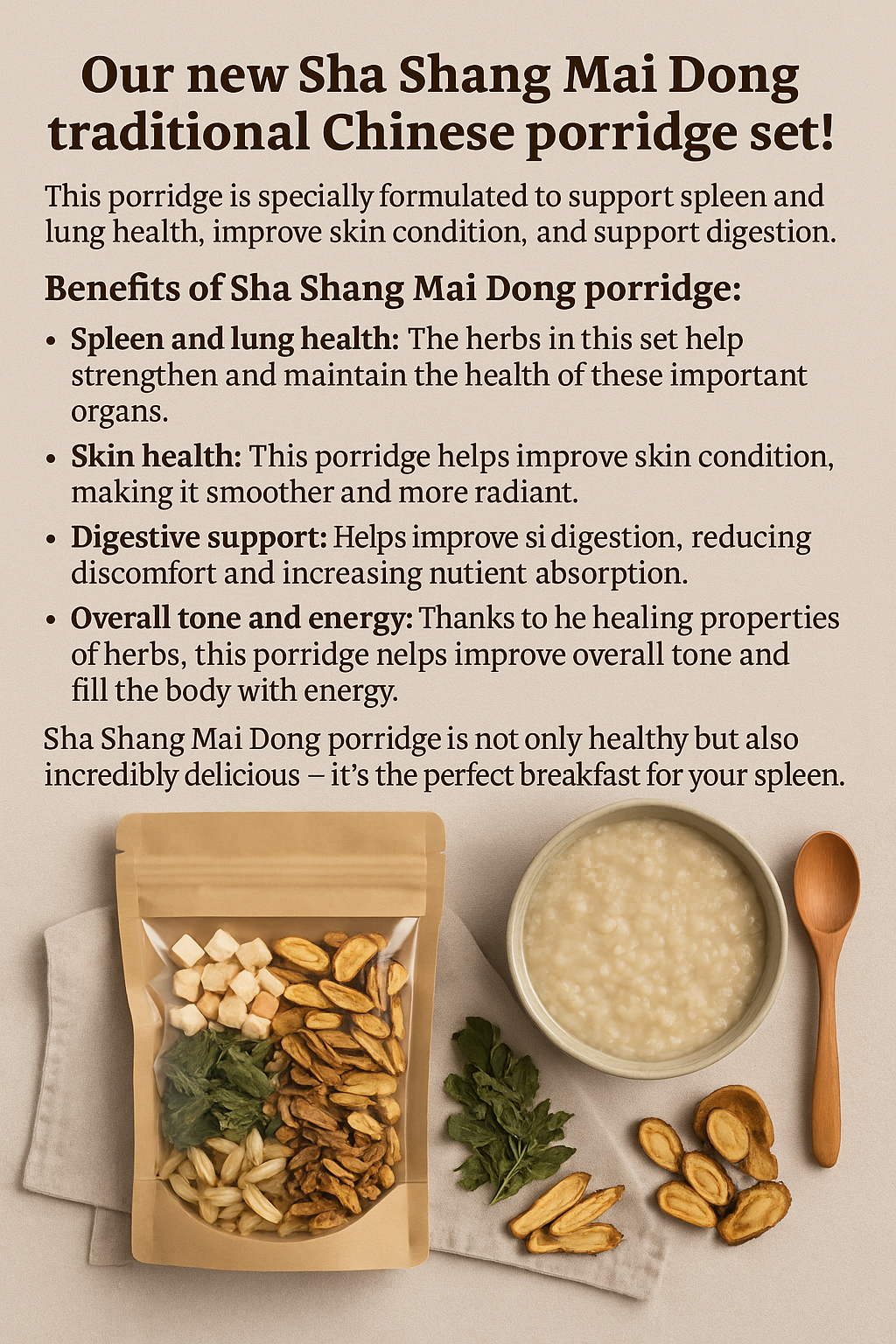 4 ПК -Наш новый набор для традиционной китайской каши Sha Shang Mai Dong! 🌿🍲 - Image 2